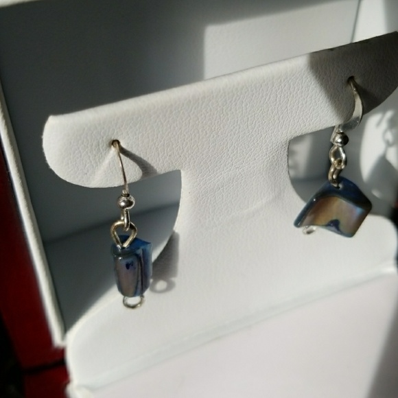 Blue Stone Earrings - Picture 1 of 3
